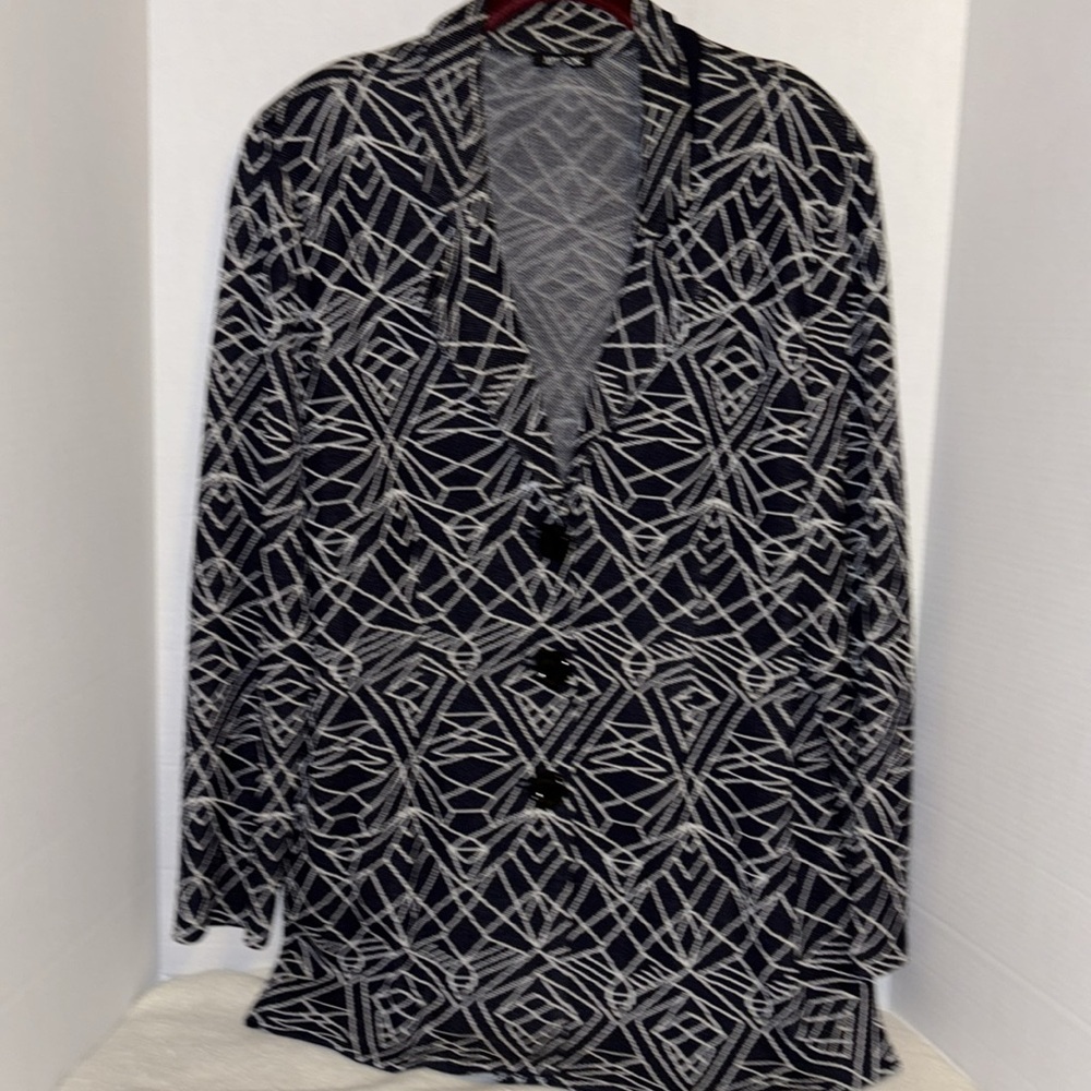 MISOOK BRAND BLAZER JACKET CARDIGAN BLACK WHITE DESIGN OVERSIZED XL
3 BUTTONS